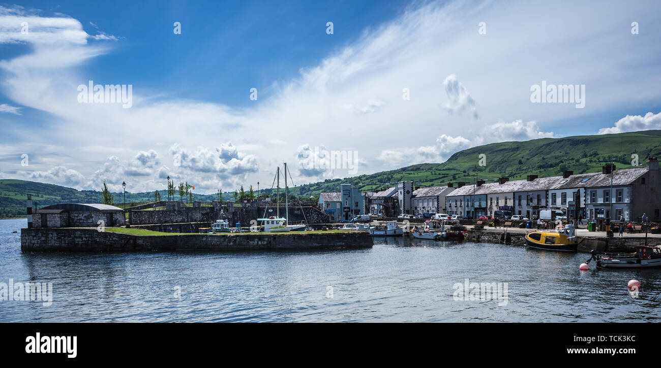 Carnlough, a small village on the causeway coastal road in Antrim, Northern Ireland Stock Photo
