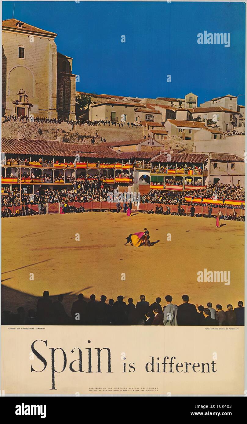 Cartel publicitario "Spanish is different Stock Photo Alamy