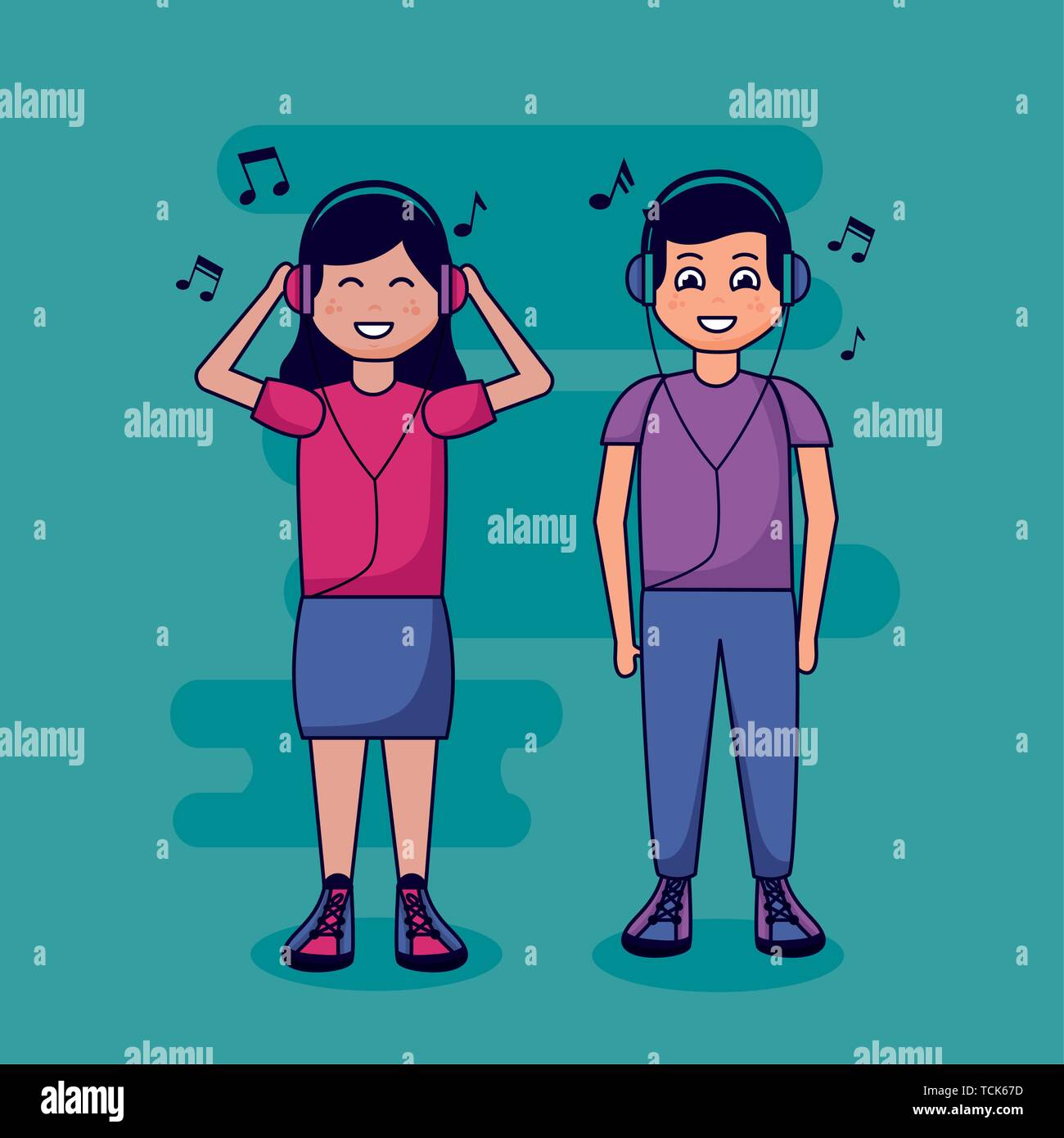 people listening music Stock Vector Image & Art - Alamy