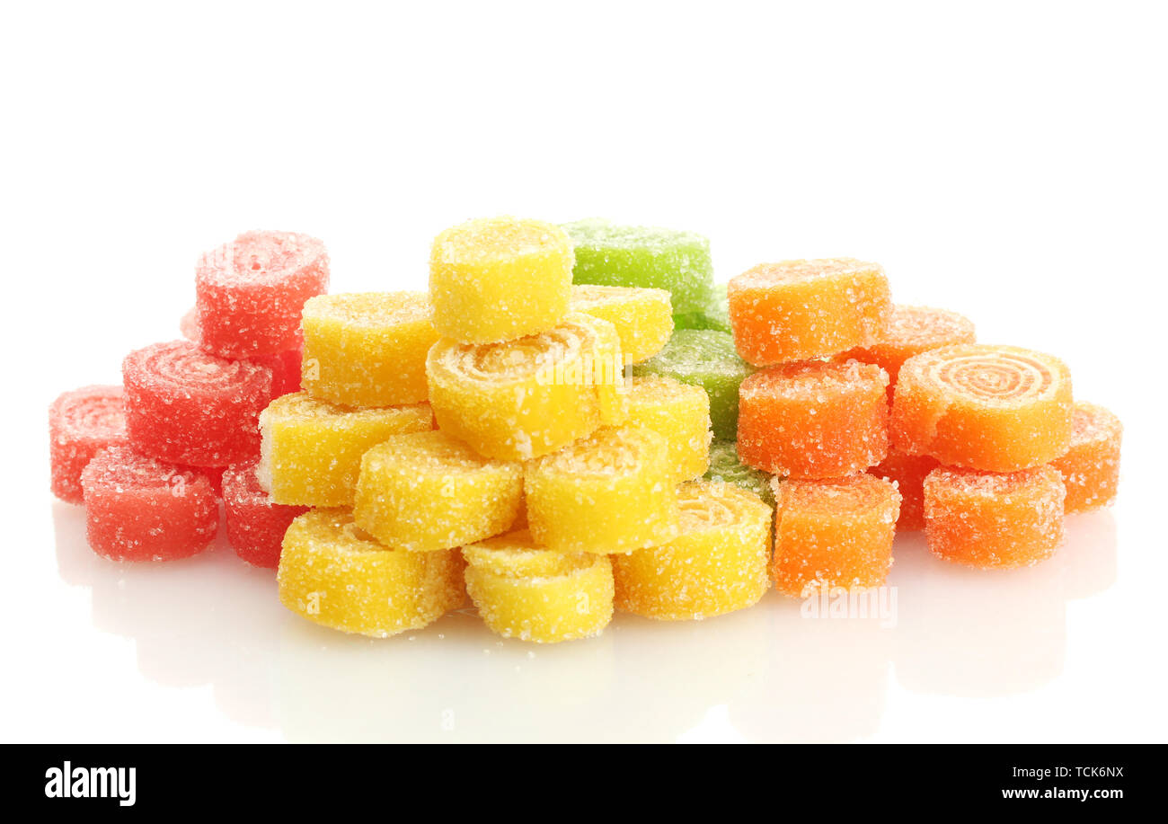 sweet jelly candies isolated on white Stock Photo - Alamy