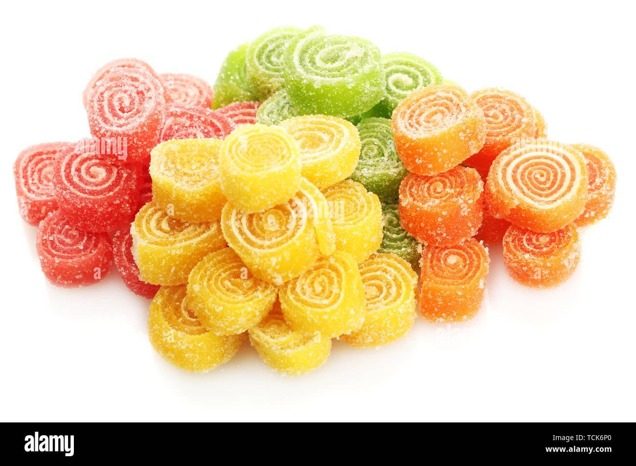 sweet jelly candies isolated on white Stock Photo - Alamy