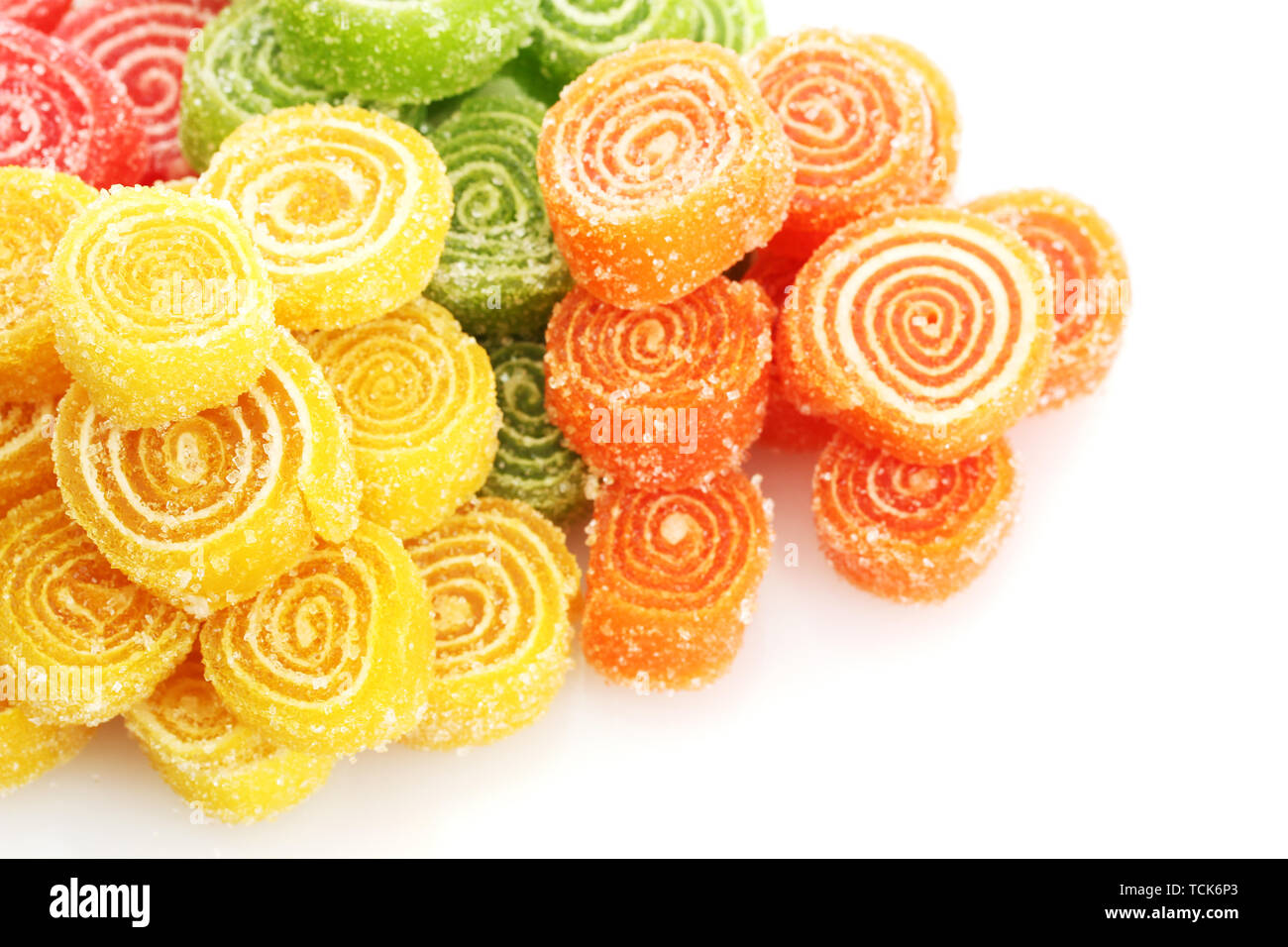 sweet jelly candies isolated on white Stock Photo - Alamy