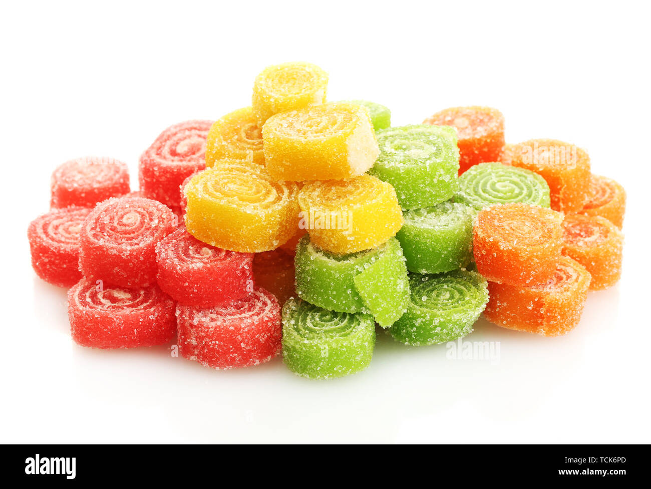 sweet jelly candies isolated on white Stock Photo - Alamy