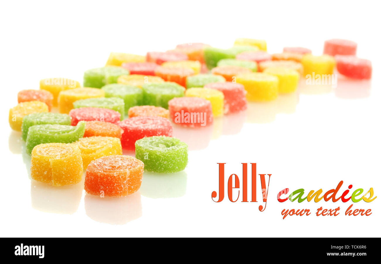 sweet jelly candies isolated on white Stock Photo - Alamy