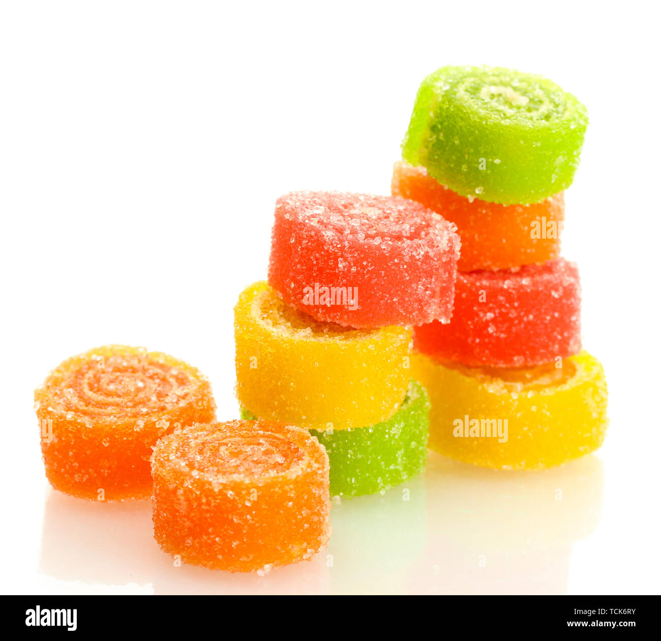 sweet jelly candies isolated on white Stock Photo - Alamy