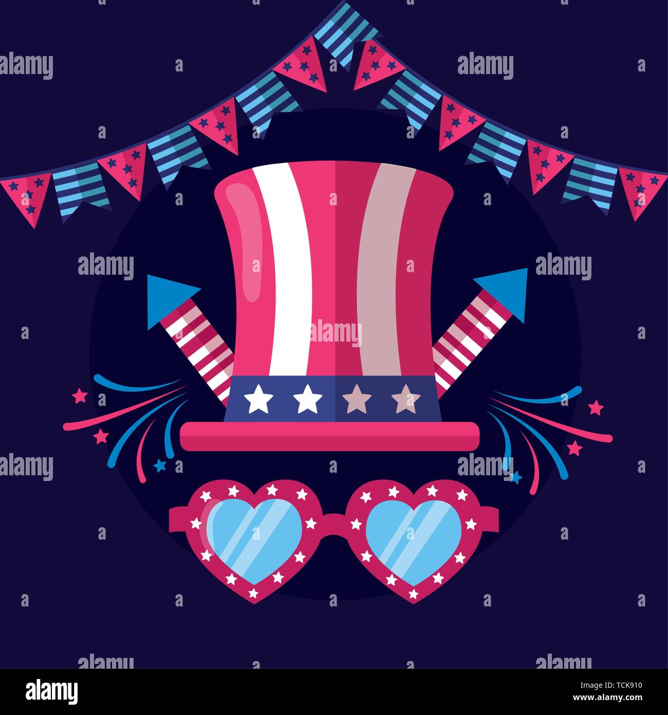 american happy independence day Stock Vector
