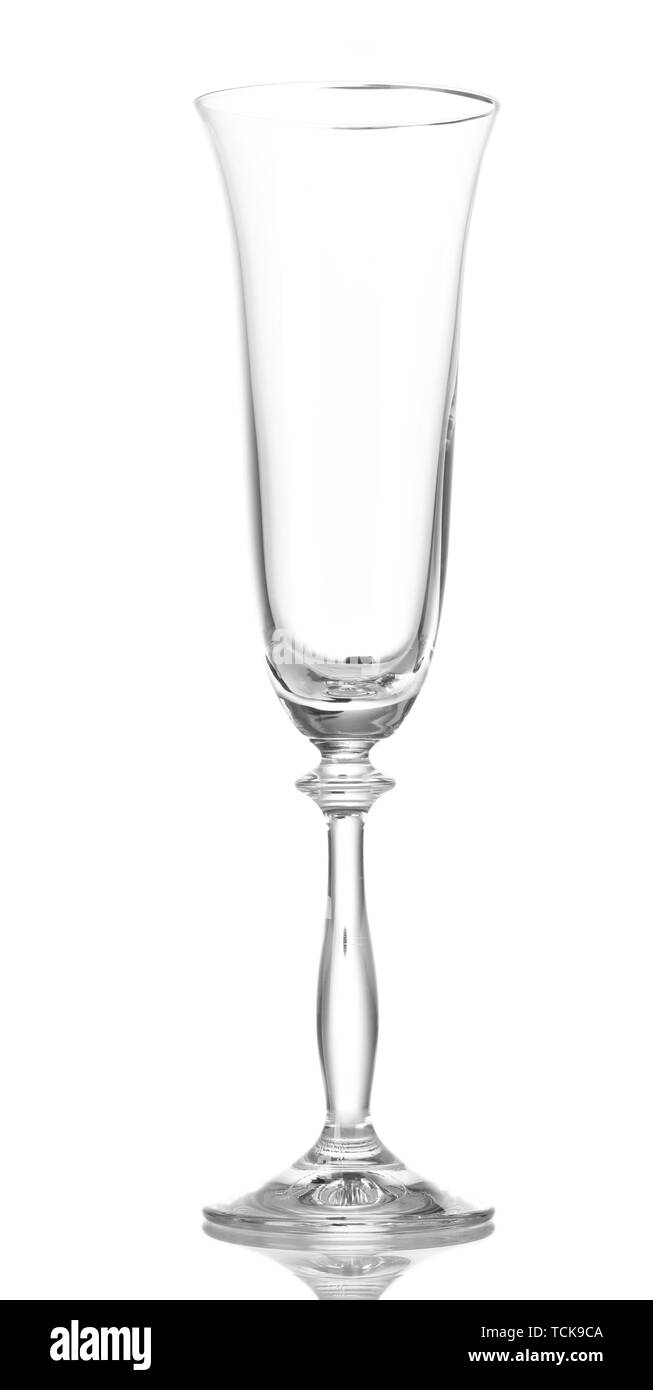 empty glass for champagne isolated on white Stock Photo