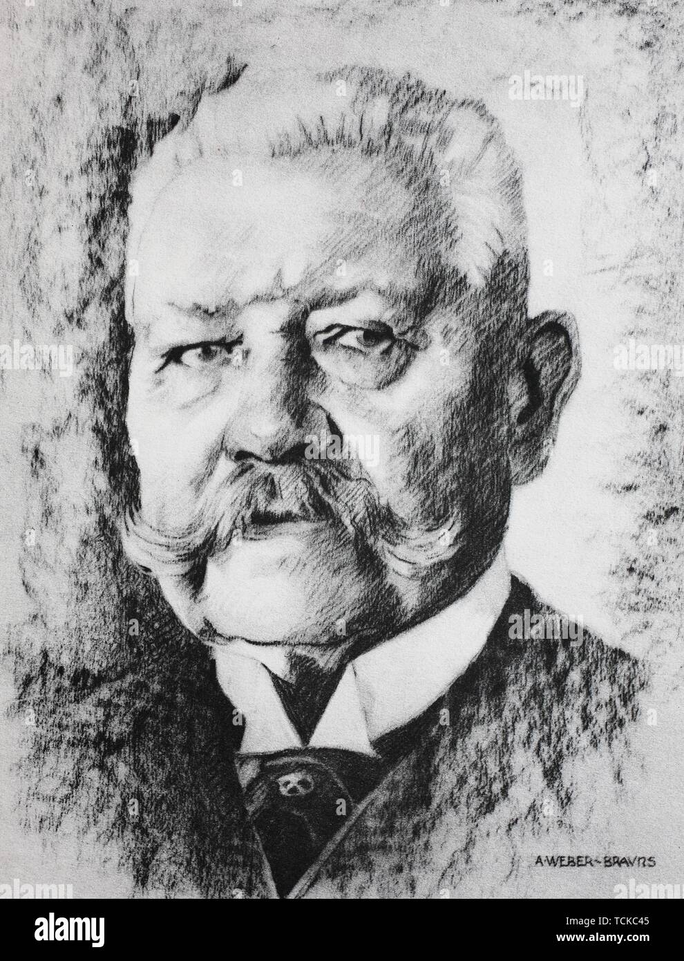 Paul Ludwig Hans Anton von Beneckendorff und von Hindenburg, 1847-1934, was a Generalfeldmarschall, Field Marshal and statesman, 1880, historical Stock Photo