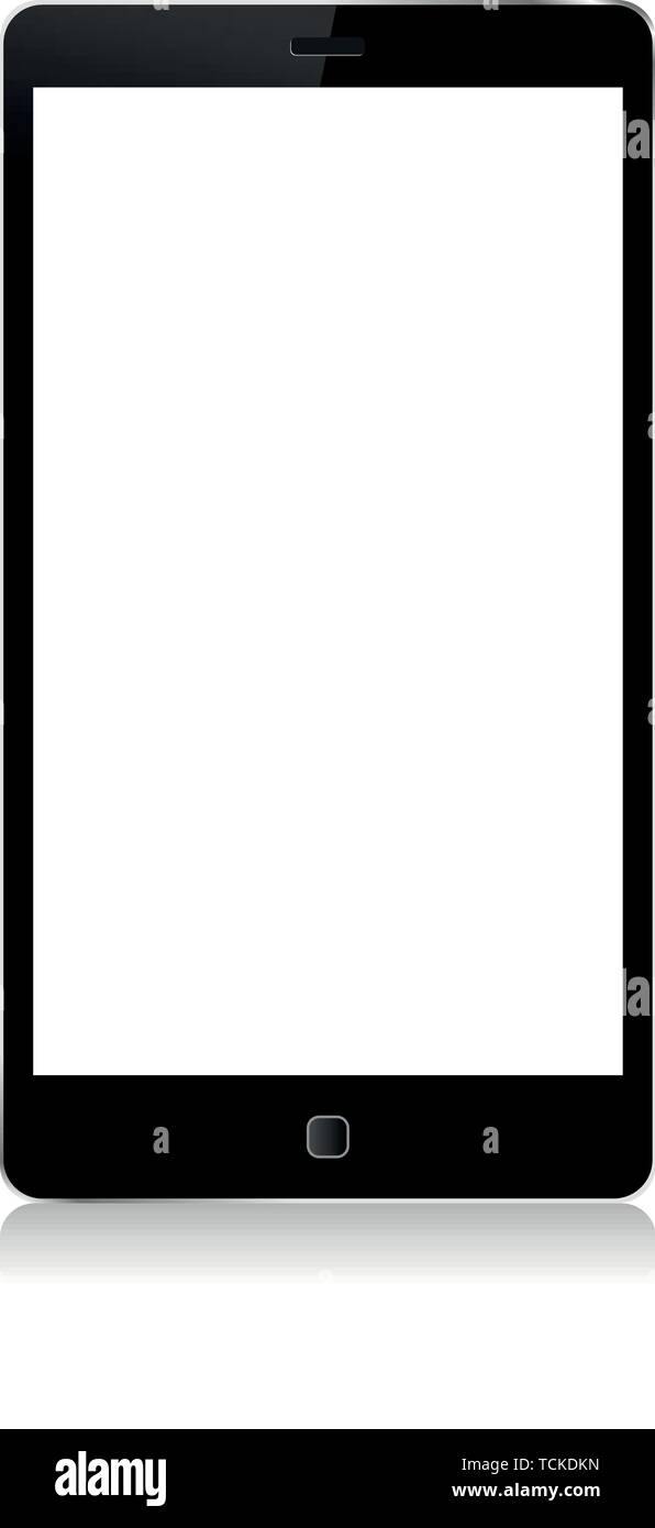 Smart phone with blank white screen isolated on white background Stock Vector