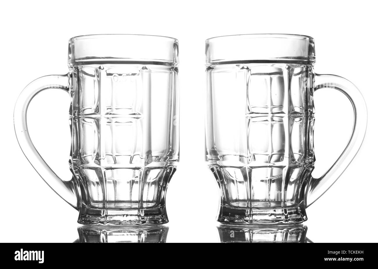 empty beer glasses, isolated on white Stock Photo Alamy