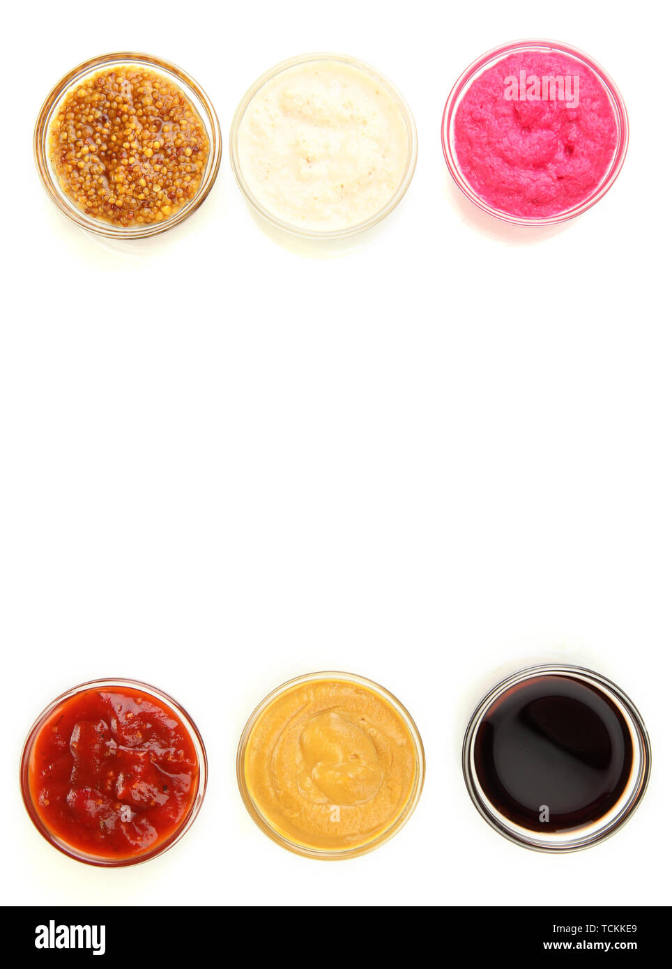 various sauces isolated on white Stock Photo - Alamy
