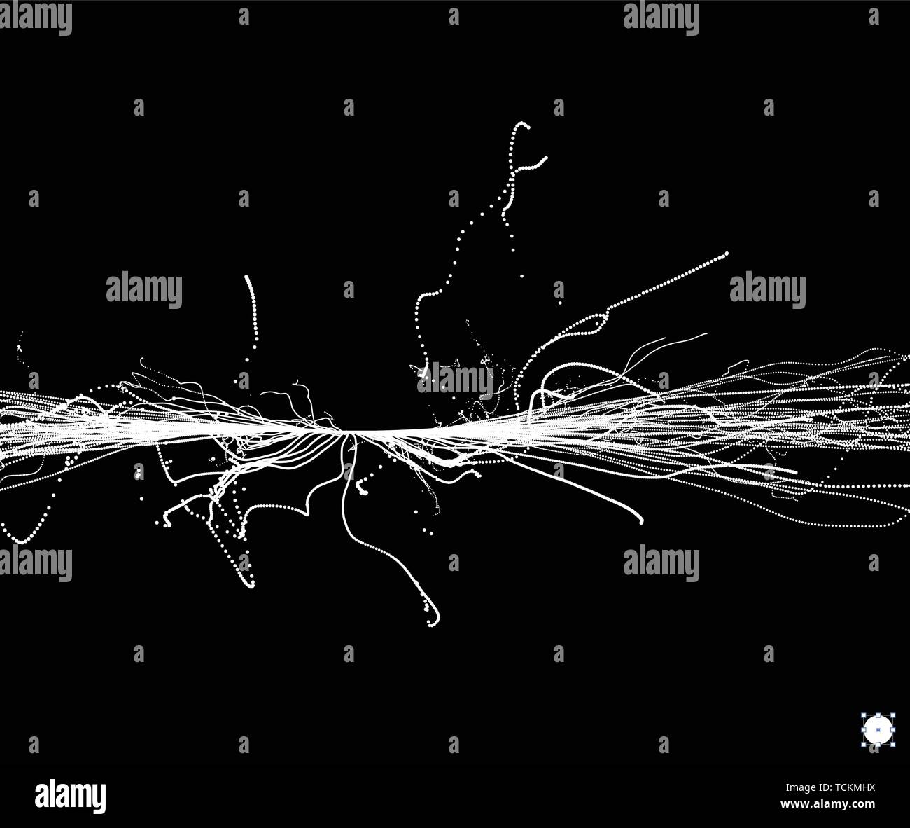 Point Explode. Array with Dynamic Emitted Particles. Abstract Dynamic ...