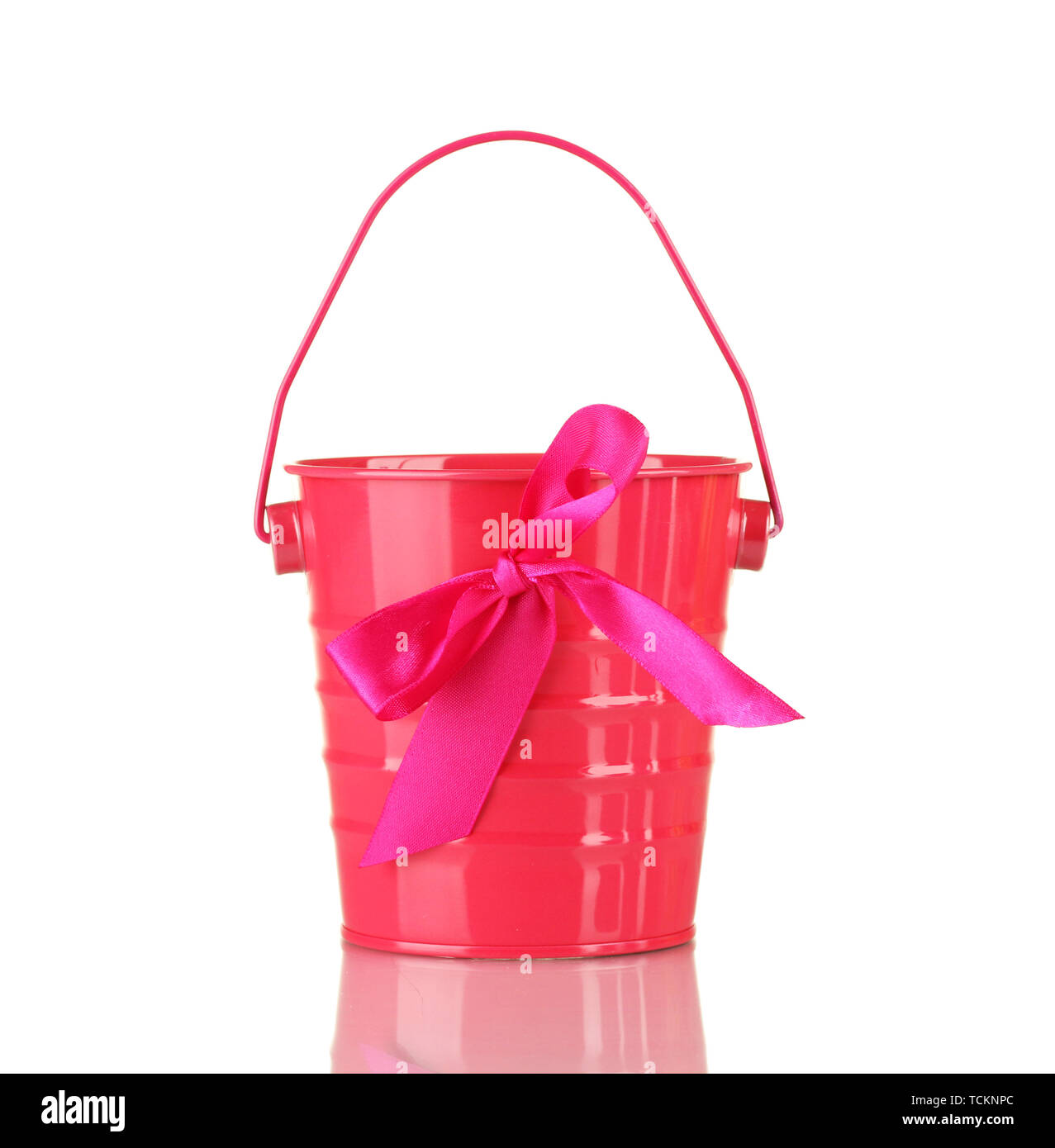 Bright pink bucket isolated on white Stock Photo Alamy