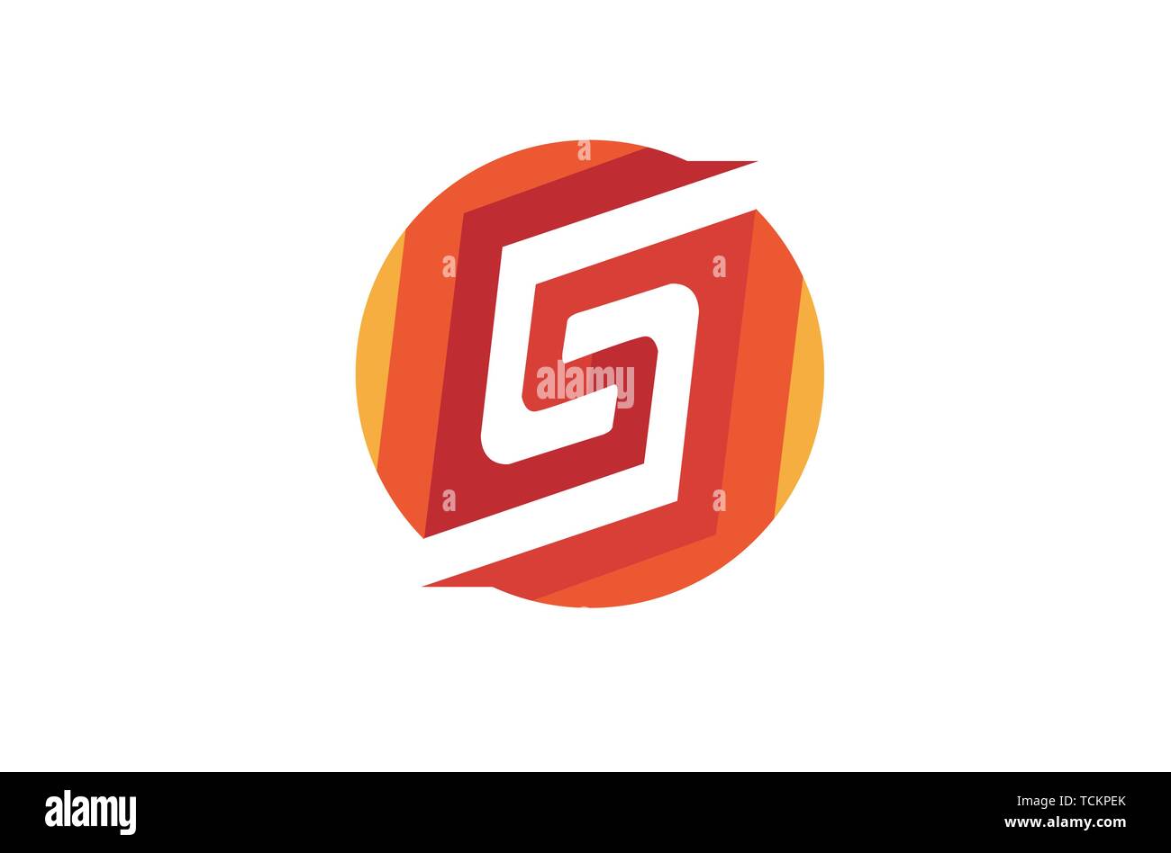 Creative Abstract S Letter Red Circle Logo Design Illustration Stock Vector