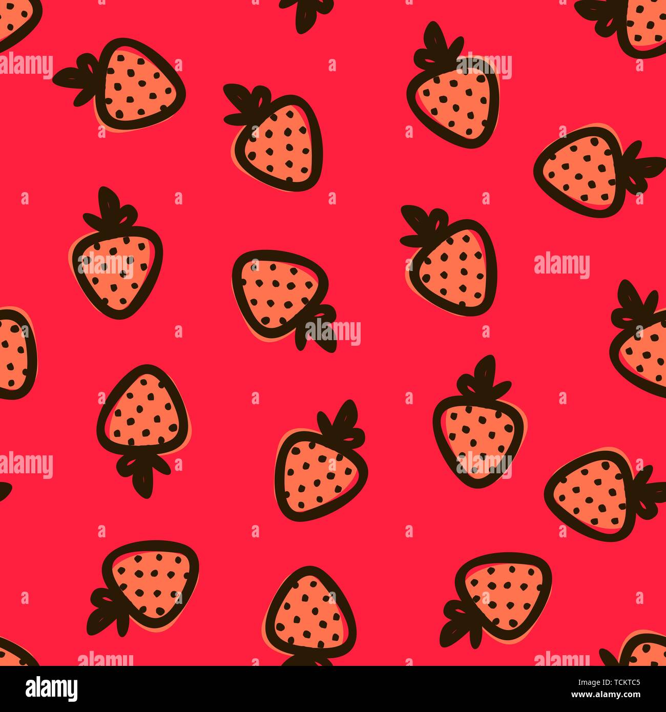 Premium Vector  Seamless pattern wallpaper bright red cute strawberry on  dots background