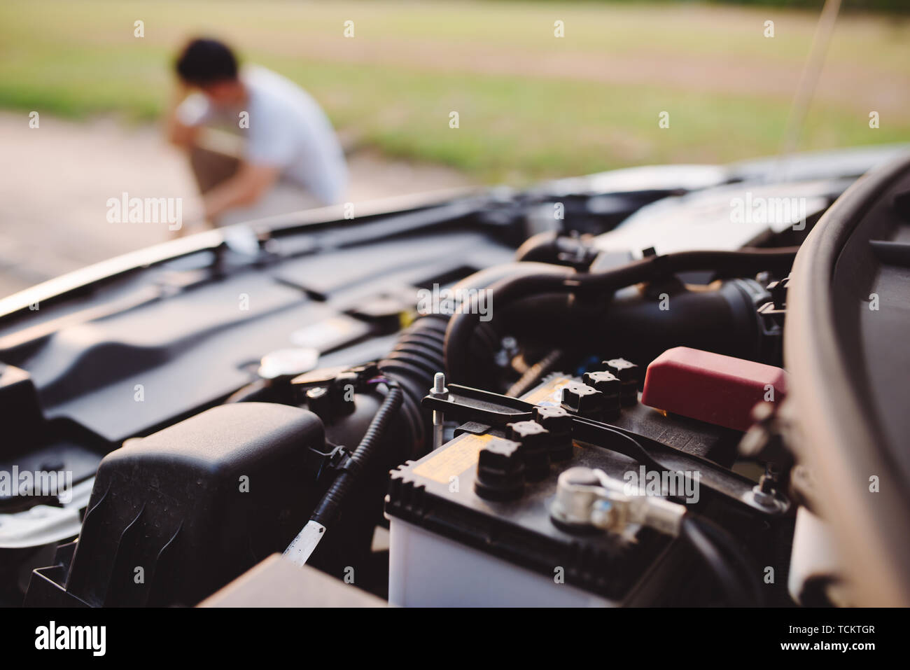 Car Broke Down >> A Young Man In Despair Clutched His Head Because His Car Car Broke Down >> A Young Man In Despair Clutched His Head Because His Car