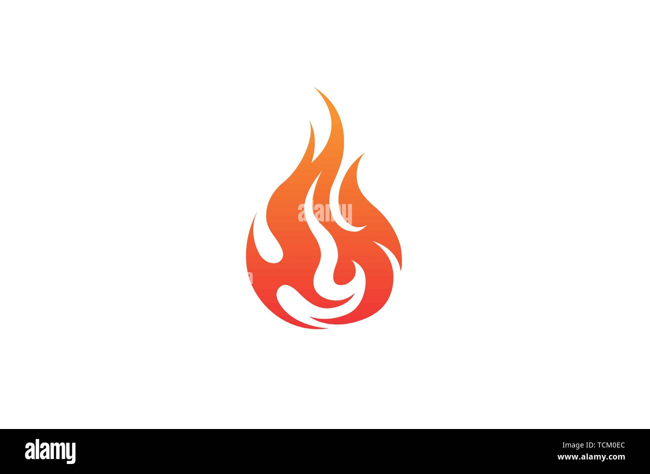 Flaming Fire Logo Design Illustration Stock Vector