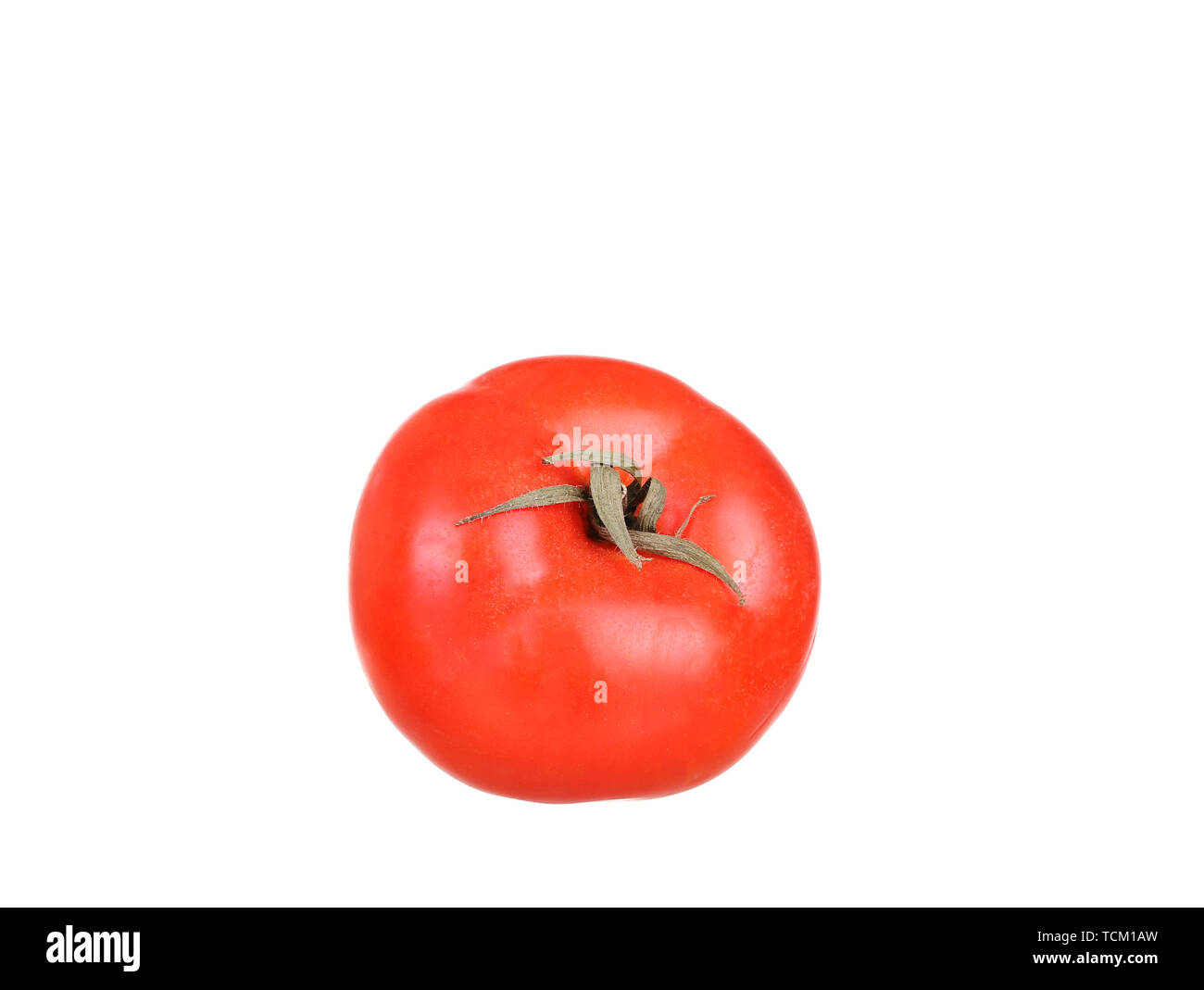 one fresh red tomato isolated on white Stock Photo - Alamy