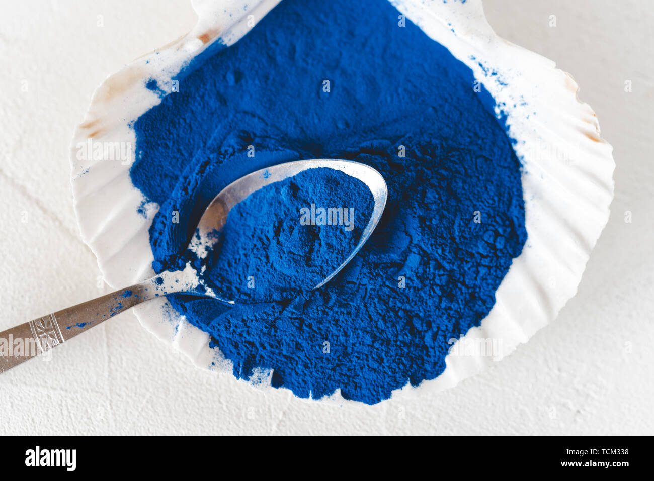 Blue Spirulina algae powder, healthy dietary supplement Stock Photo Alamy