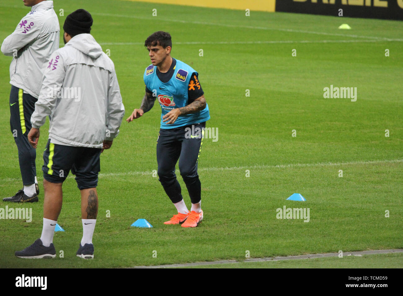 Brazil. 08th June, 2019. The Brazilian Soccer team during their training at Beira Rio stadium in Porto Alegre. The team plays friendly match against Honduras. Credit: Niyi Fote/Pacific Press/Alamy Live News Stock Photo