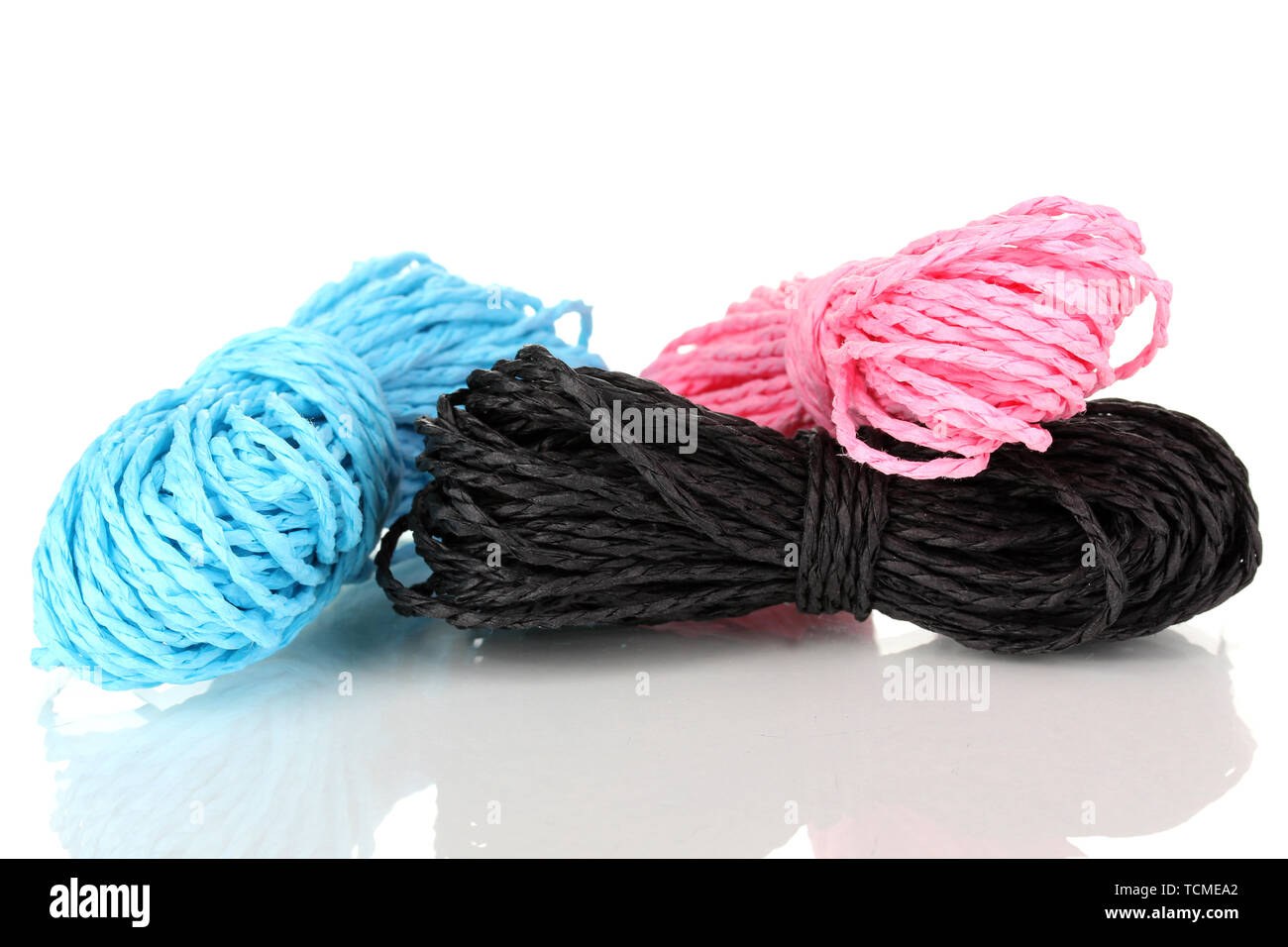 Colored ropes isolated on white background Stock Photo - Alamy