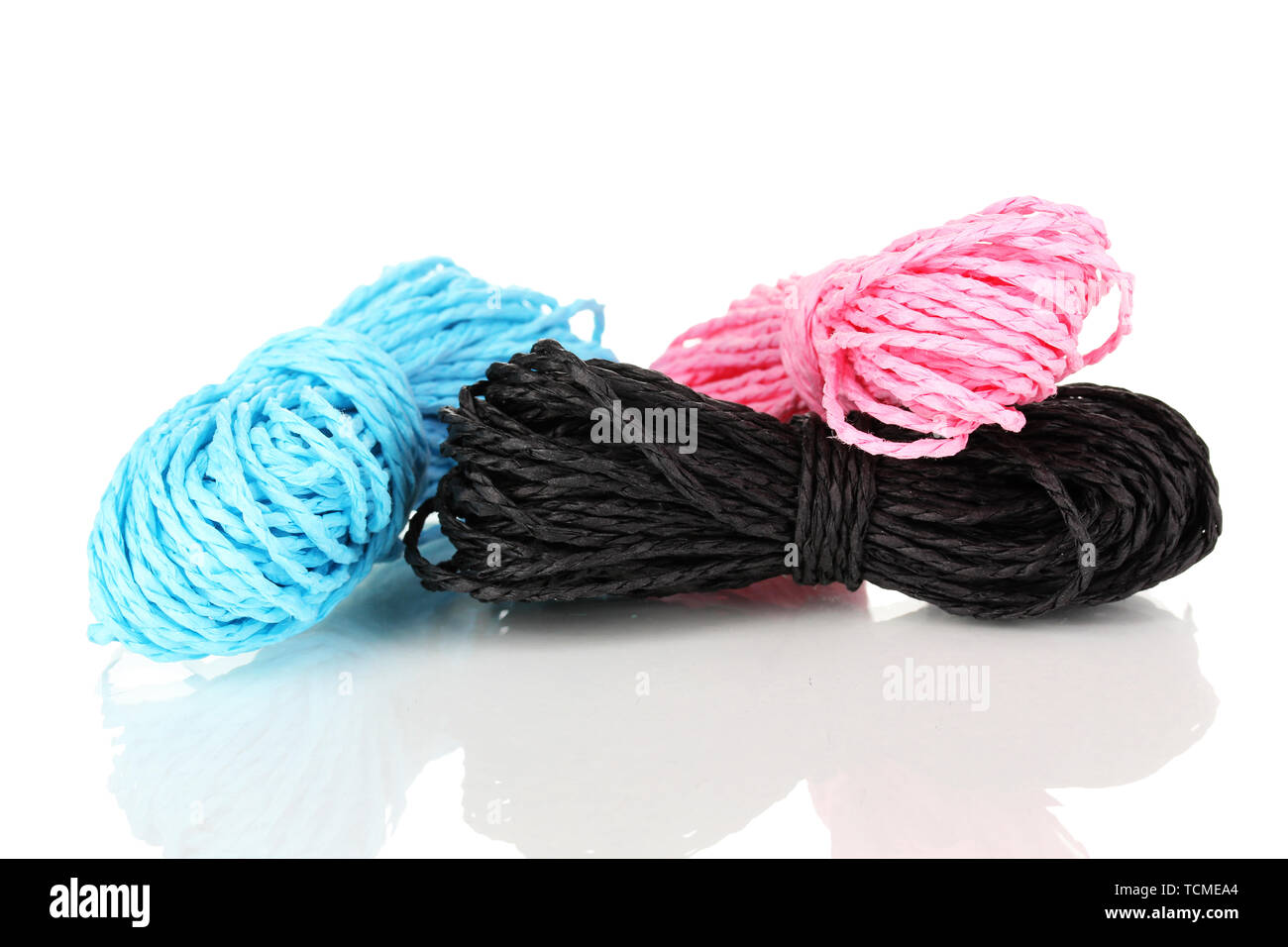 Colored ropes isolated on white background Stock Photo - Alamy