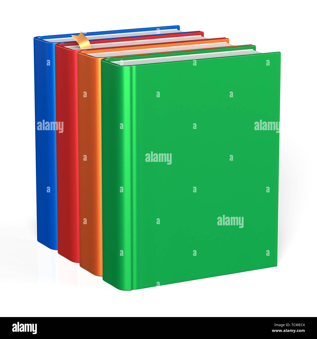 Books textbooks four blank educational bookshelf bookcase row standing ...