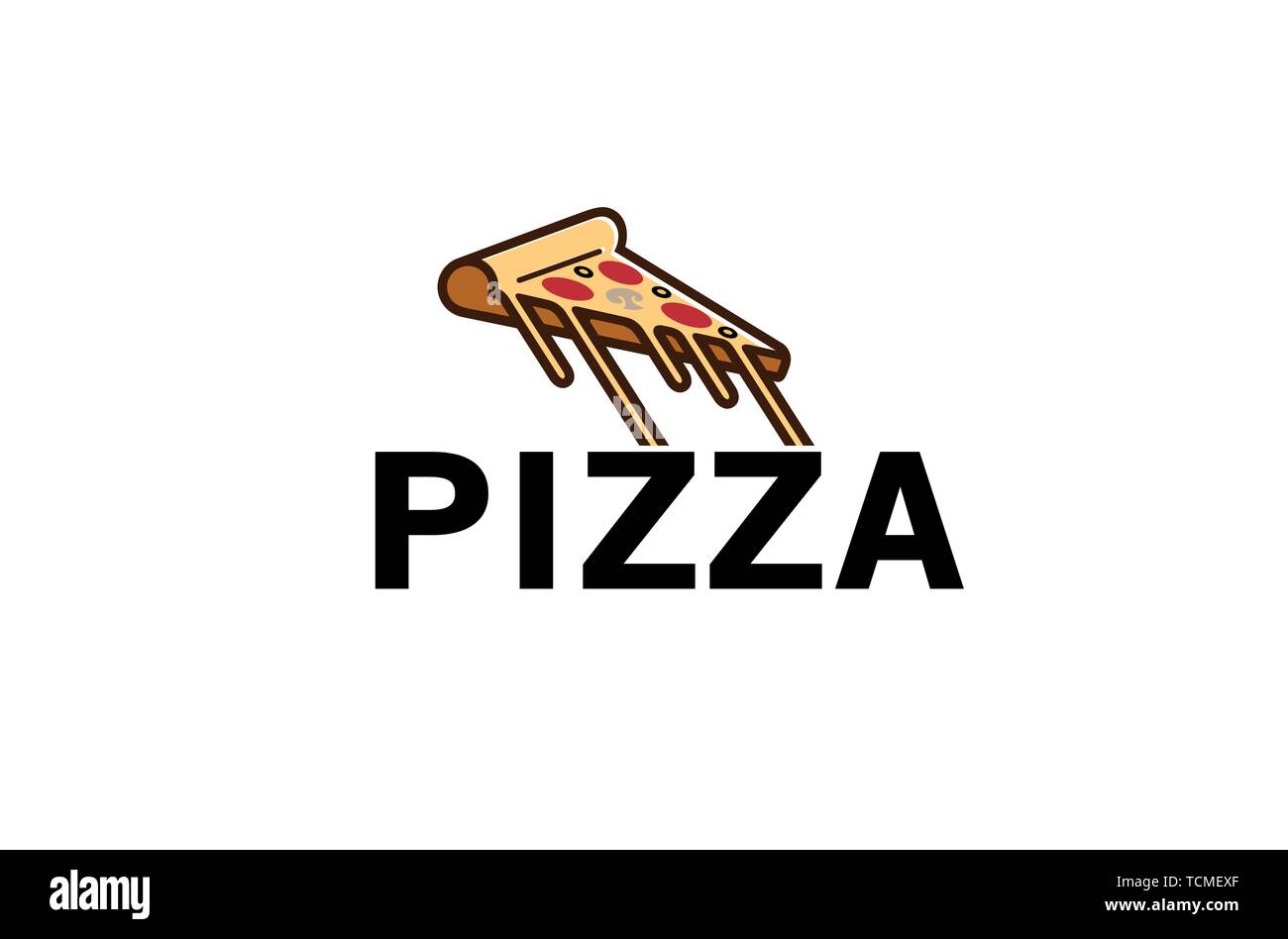Delicious Pizza Slice Logo Symbol Vector Design Illustration Stock
