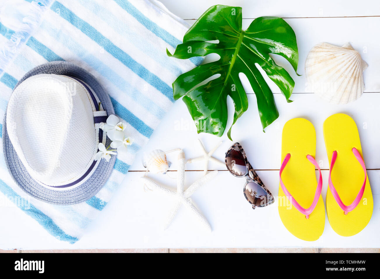 Summer flat lay scenery Stock Photo Alamy