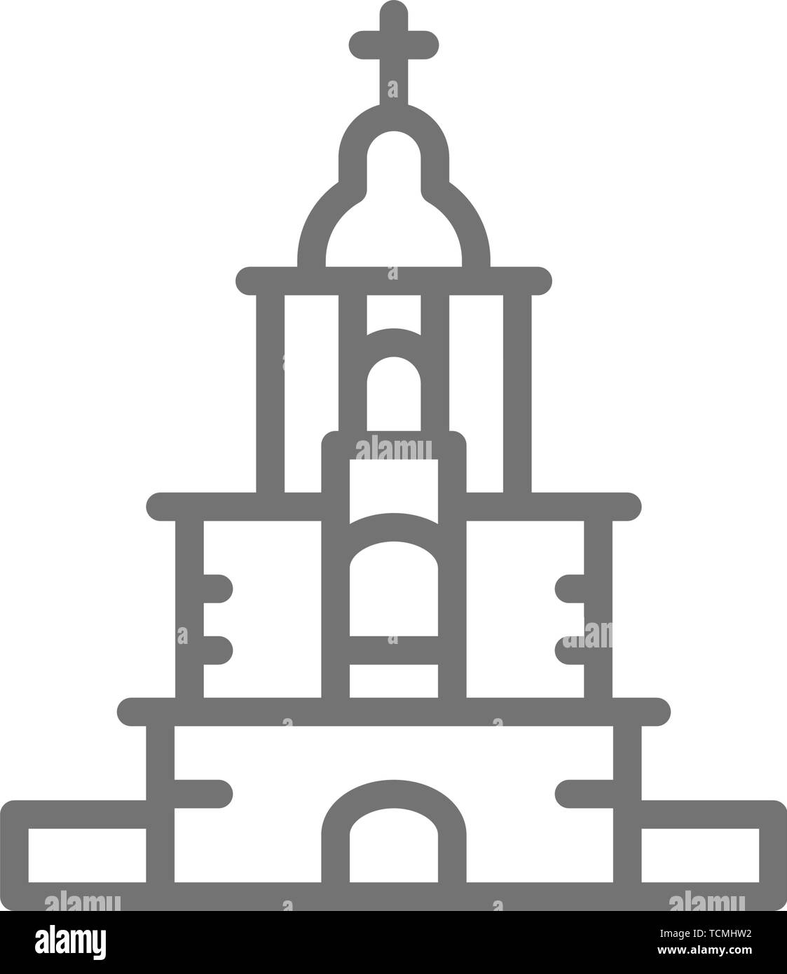 Vector Ukrainian Orthodox Church, sanctuary line icon. Stock Vector