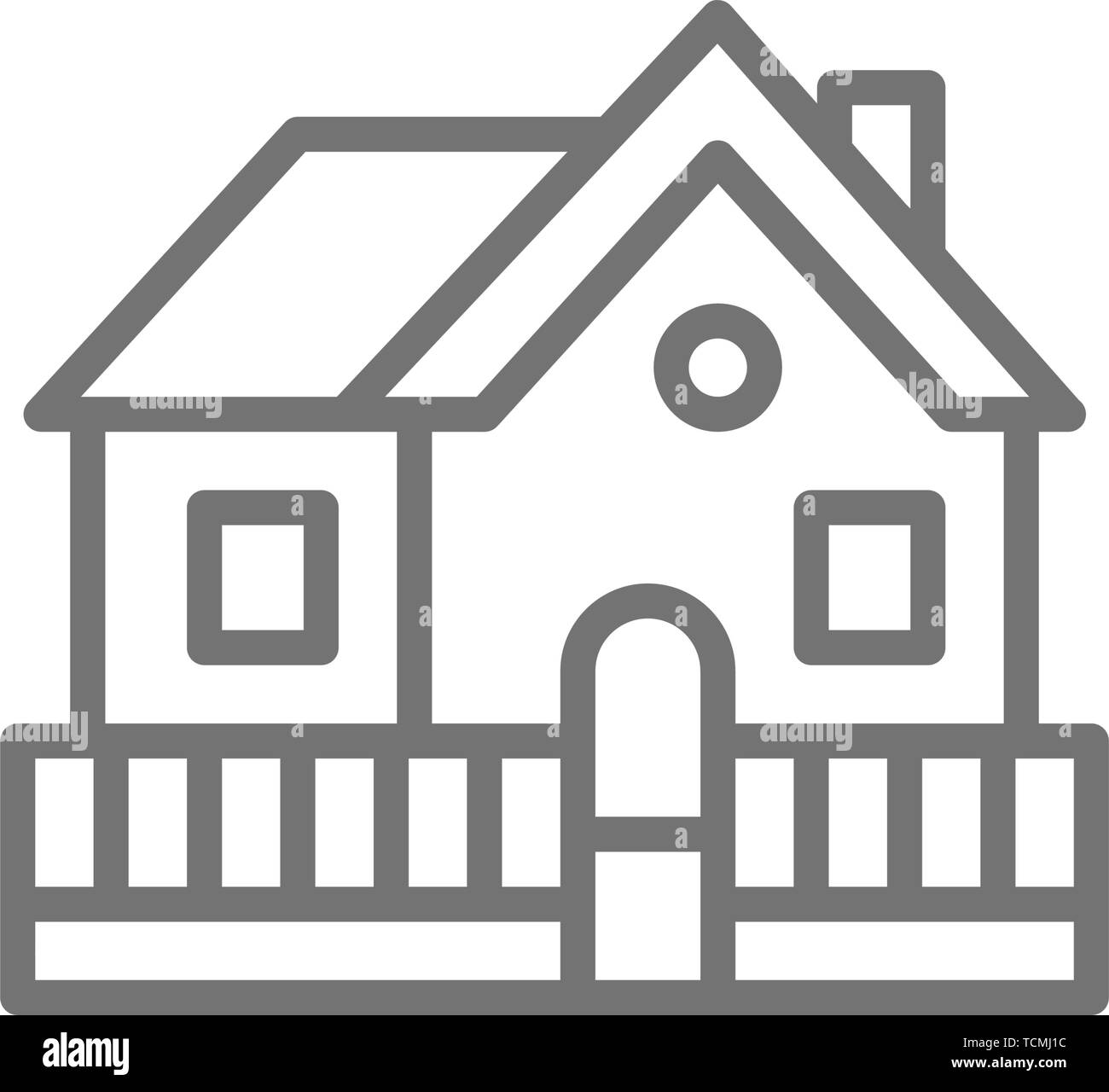Vector vacation home, country house line icon Stock Vector Image & Art ...