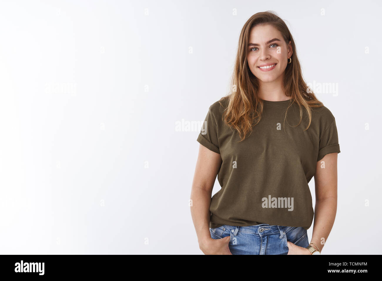Attractive Modern Young Urban Woman Chestnut Short Haircut Wearing Attractive Modern Young Urban Woman Chestnut Short Haircut Wearing