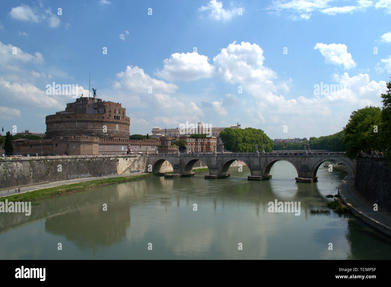 The Mausoleum of Hadrian, also known as the Castel Sant'Angelo, in Rome ...