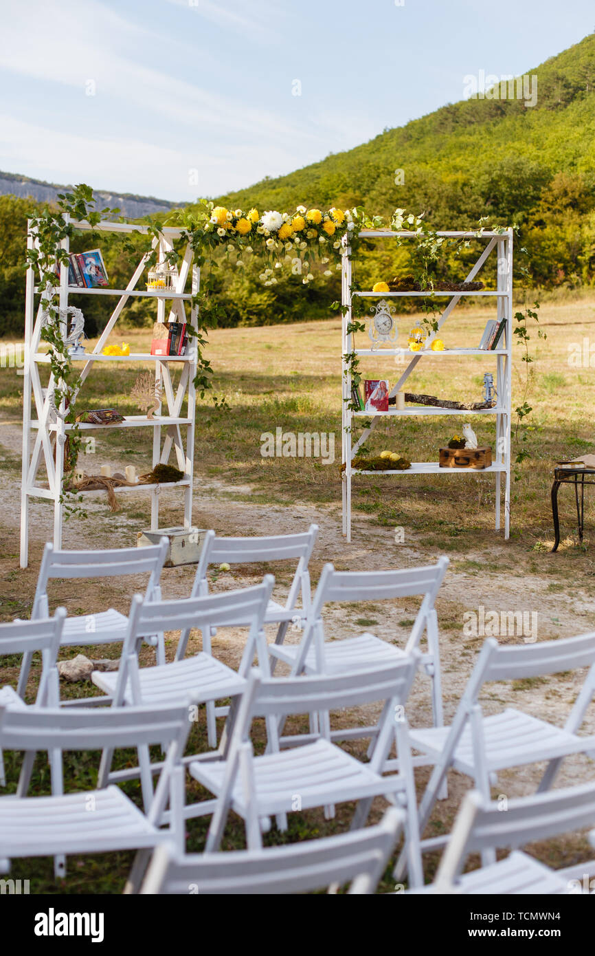 Happy Outdoor Ceremony Scene For A Summer Mountain Wedding Wed