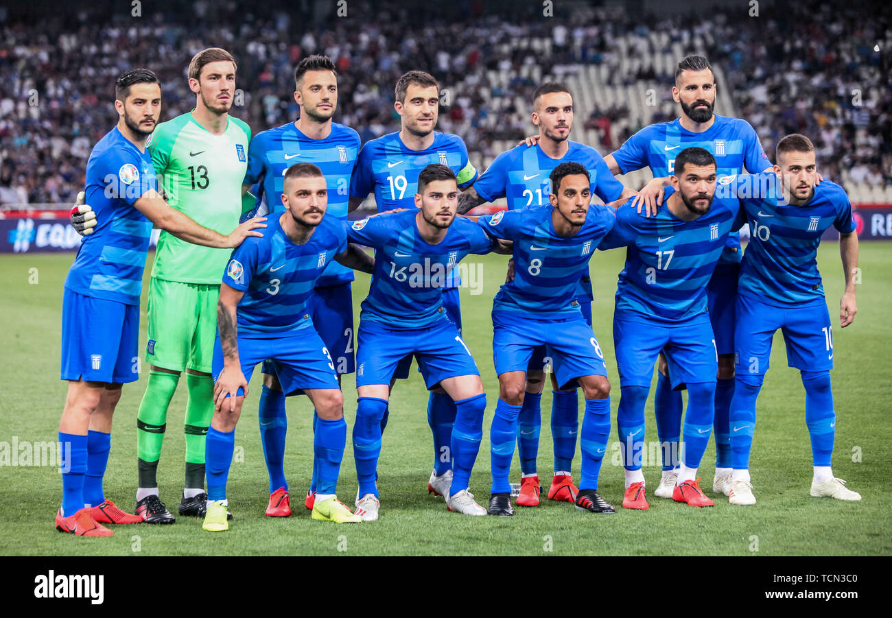 Athens Greece 8th June 19 Players Of Greece Pose For Photos Before The Uefa Euro Group J Qualifier Soccer Match In Athens Greece June 8 19 Credit Panagiotis Moschandreou Xinhua Alamy Live News Athens Greece 8th June 19 Players Of Greece Pose For Photos Before The Uefa Euro Group J Qualifier Soccer Match In Athens Greece June 8 19 Credit Panagiotis Moschandreou Xinhua Alamy Live News