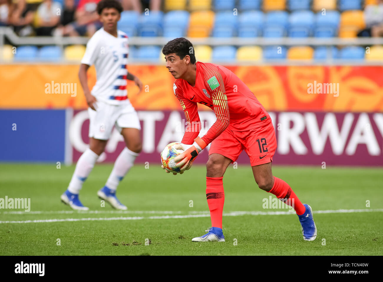 Gdynia, Poland. 08th June, 2019. David Ochoa, goalkeeper of USA in action during the FIFA U-20 World Cup match between USA and Ecuador (quarter-final) in Gdynia. (USA 1:2 Ecuador) Credit: SOPA Images Limited/Alamy Live News Stock Photo