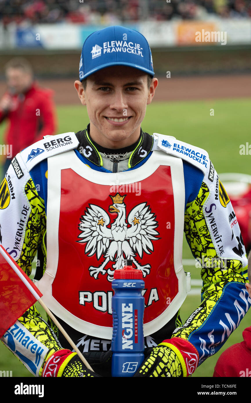 Glasgow, Scotland, UK. 08th June, 2019.  Bartosz Smektała - Poland during the FIM Speedway Grand Prix World Championship - Qualifying Round 1 at the Peugeot Ashfield Stadium, Glasgow on Saturday 8th June 2019. (Credit: Ian Charles | MI News) Credit: MI News & Sport /Alamy Live News Stock Photo