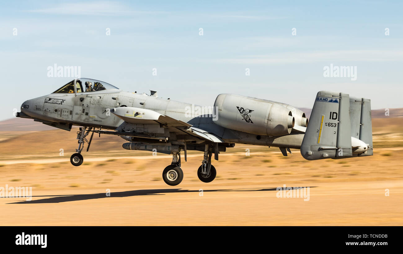 An A 10 Thunderbolt Ii Assigned To The 190th Fighter Squadron Idaho Air National Guard Executes An Austere Landing And Take Off On The Freedom Landing Strip June 6 7 19 At The National