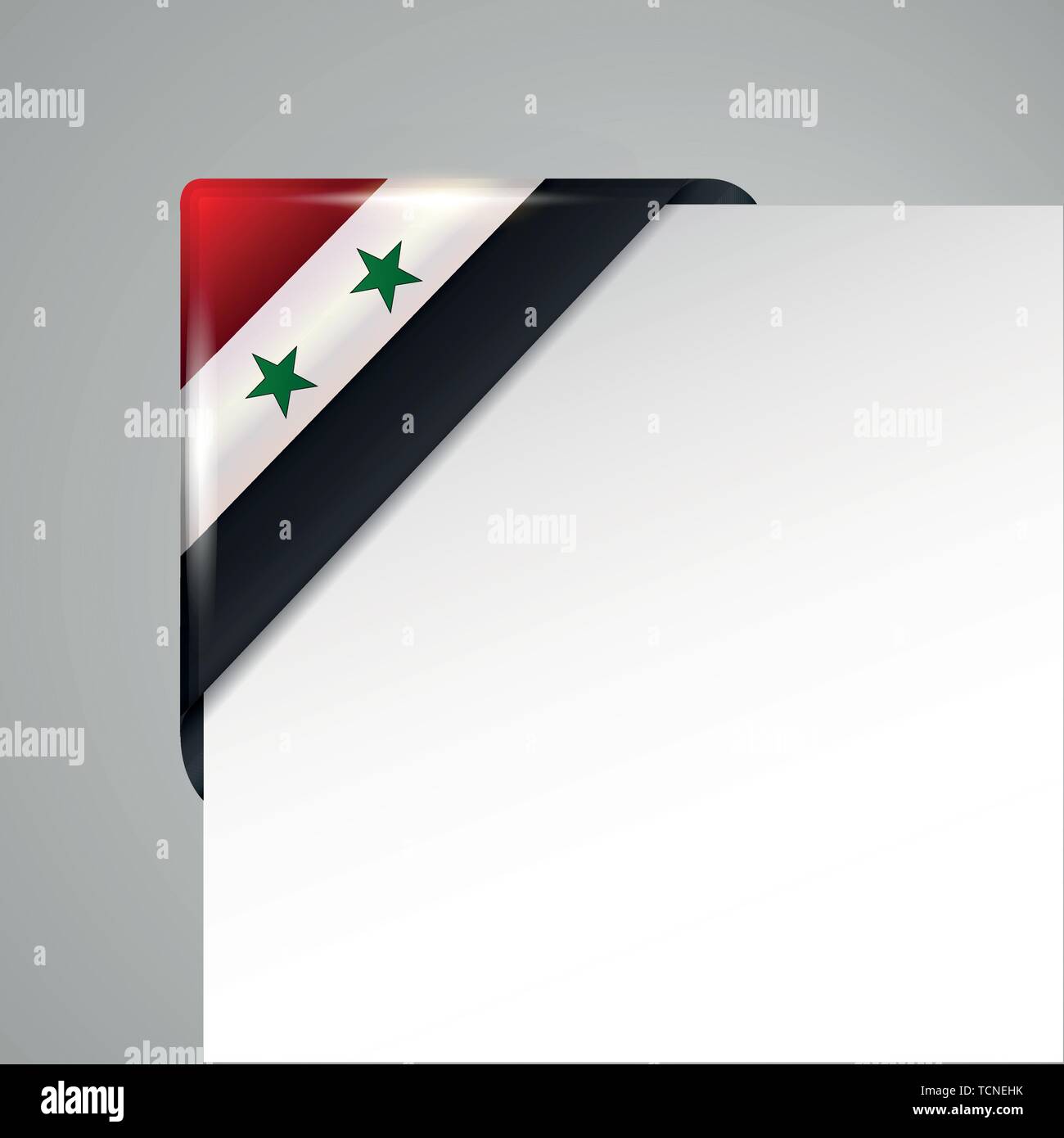 metallic syria flag corner isolated vector illustration Stock Vector