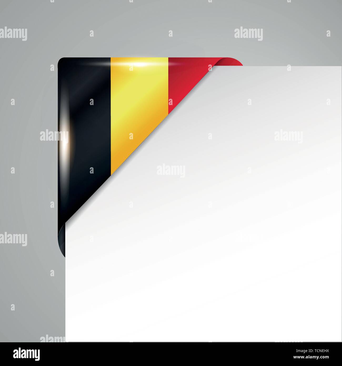 metallic belgium flag corner isolated vector illustration Stock Vector