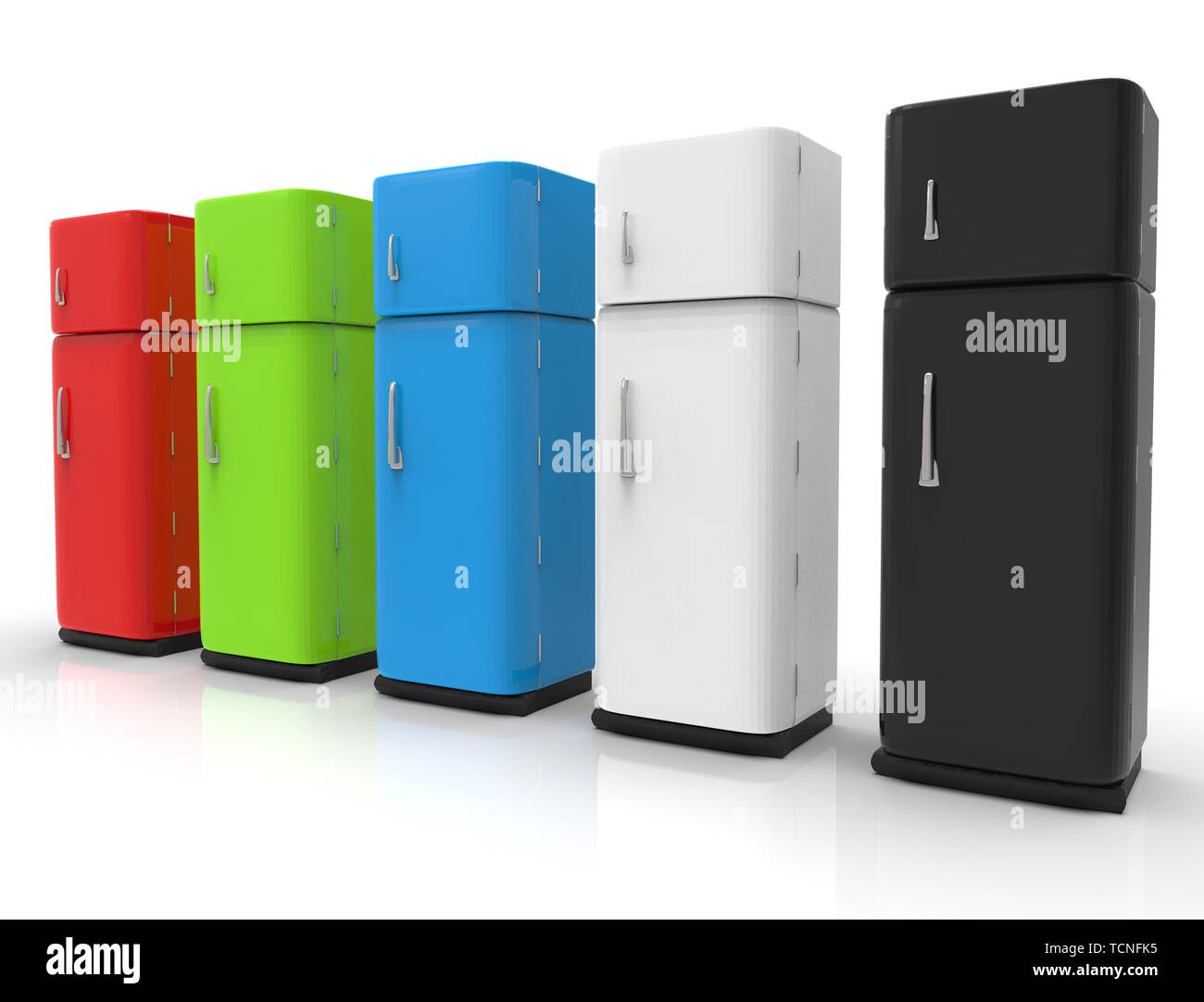 3d rendering of a refrigerator isolated on white studio background ...