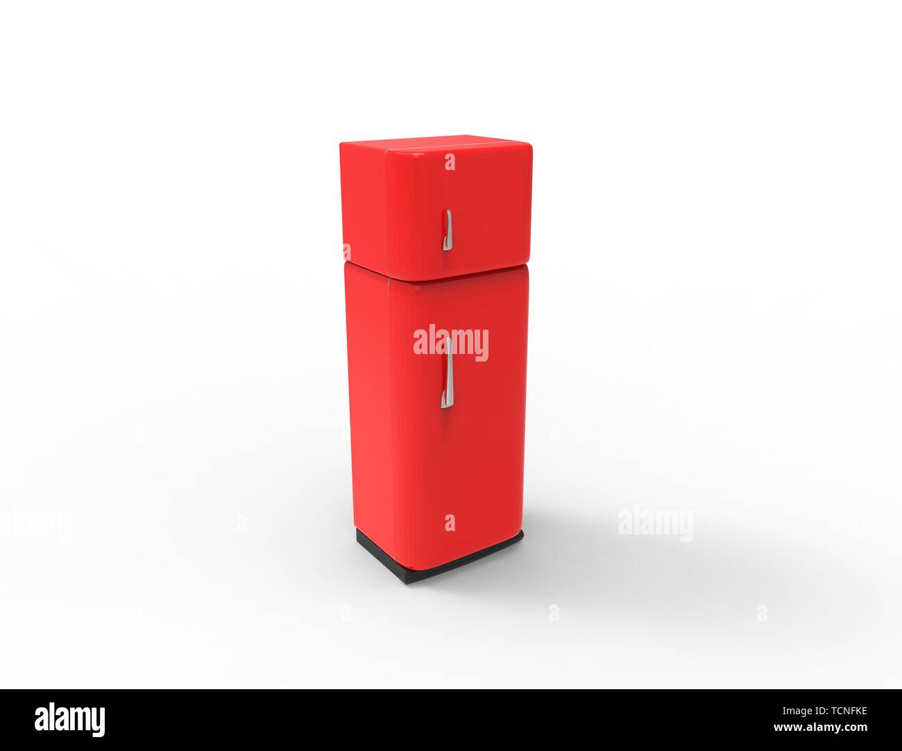 3d rendering of a refrigerator isolated on white studio background. Stock Photo