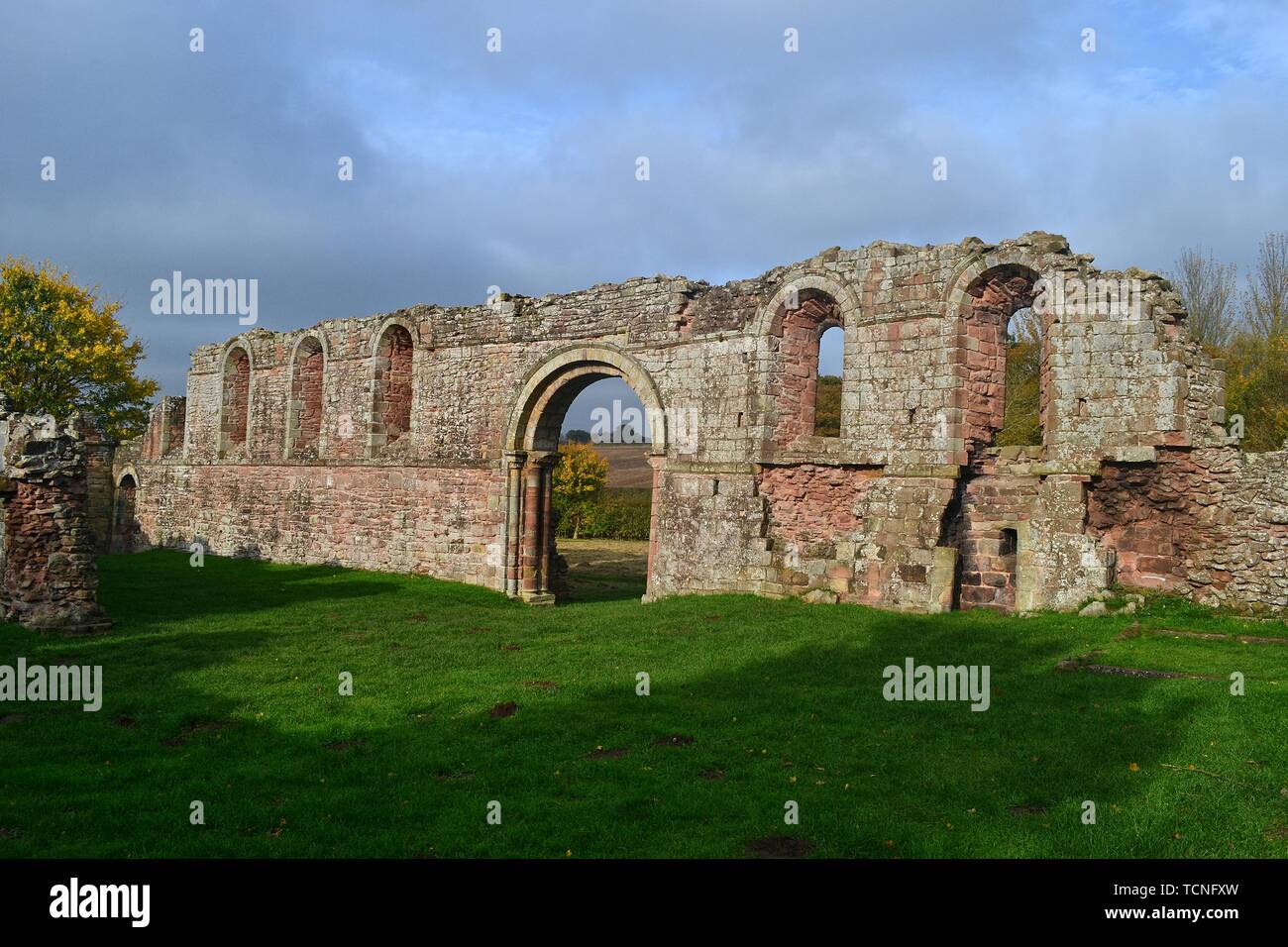 Ruins of the White Lady's Priory, at Boscabel House and the Royal Oak, Brewood, Bishop's Wood, Shropshire, UK Stock Photo