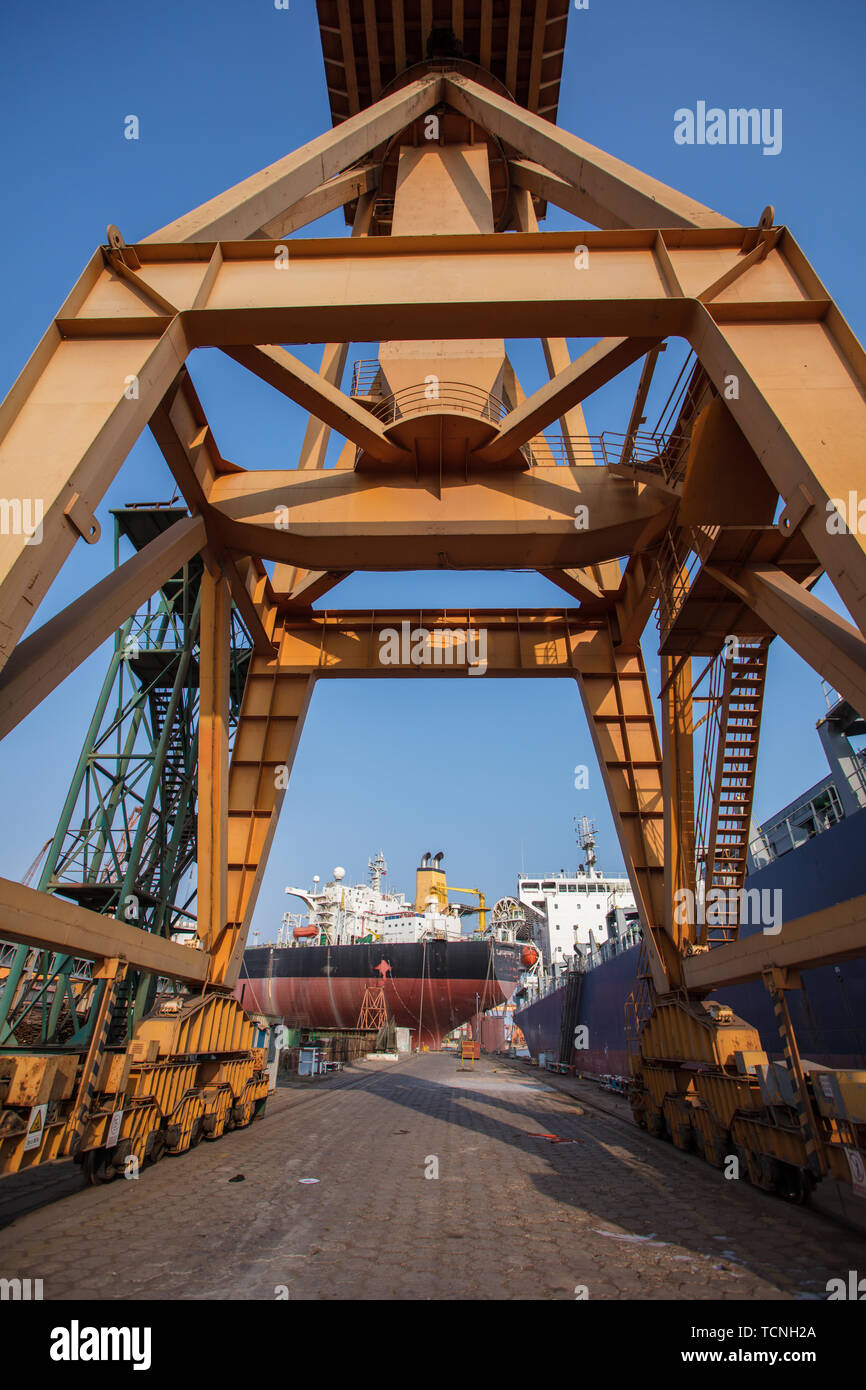 Shipbuilding industrial base Stock Photo Alamy