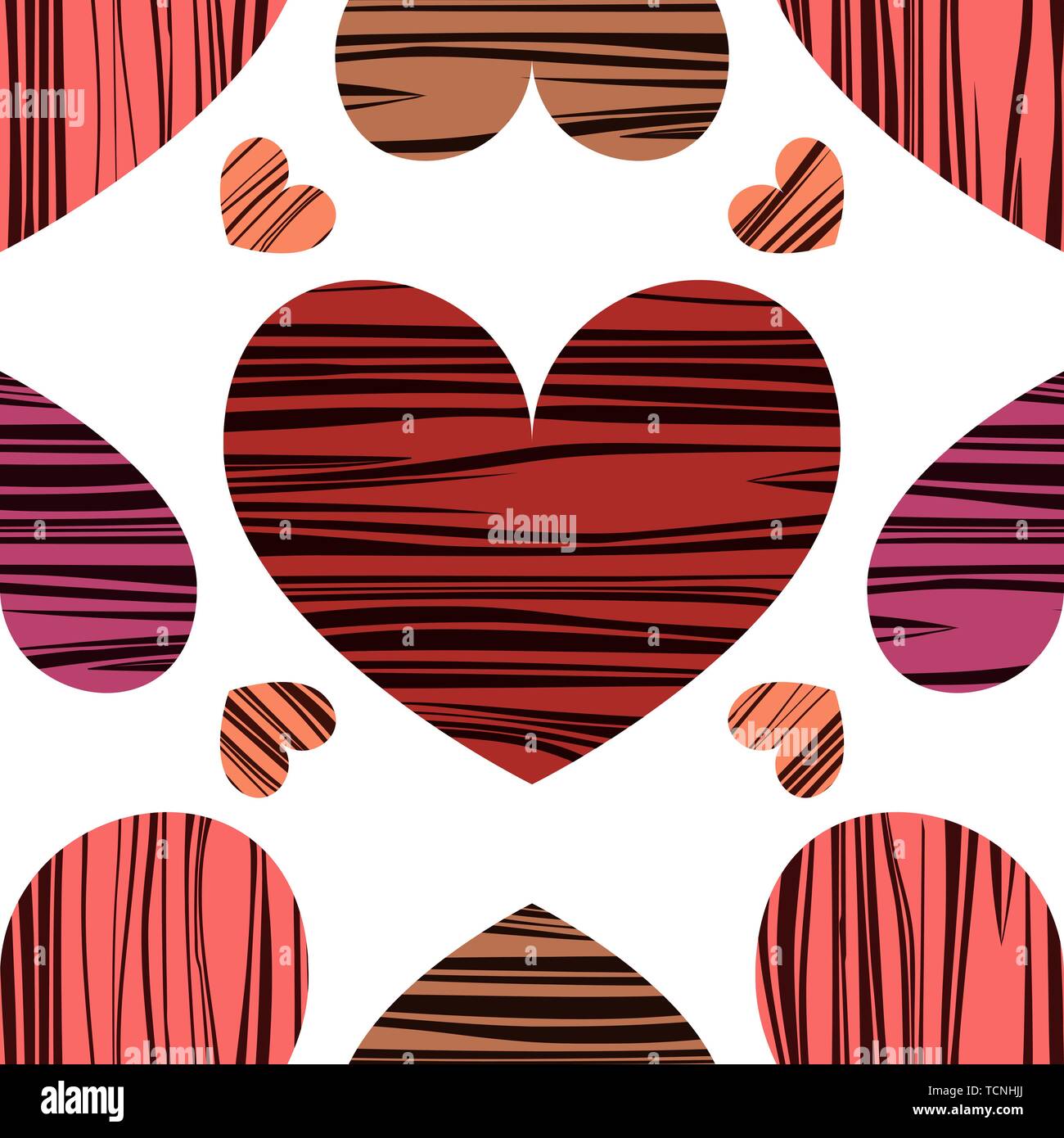 Multicolor hearts. Vector illustration. Seamless pattern background. Design for fabric Stock Vector