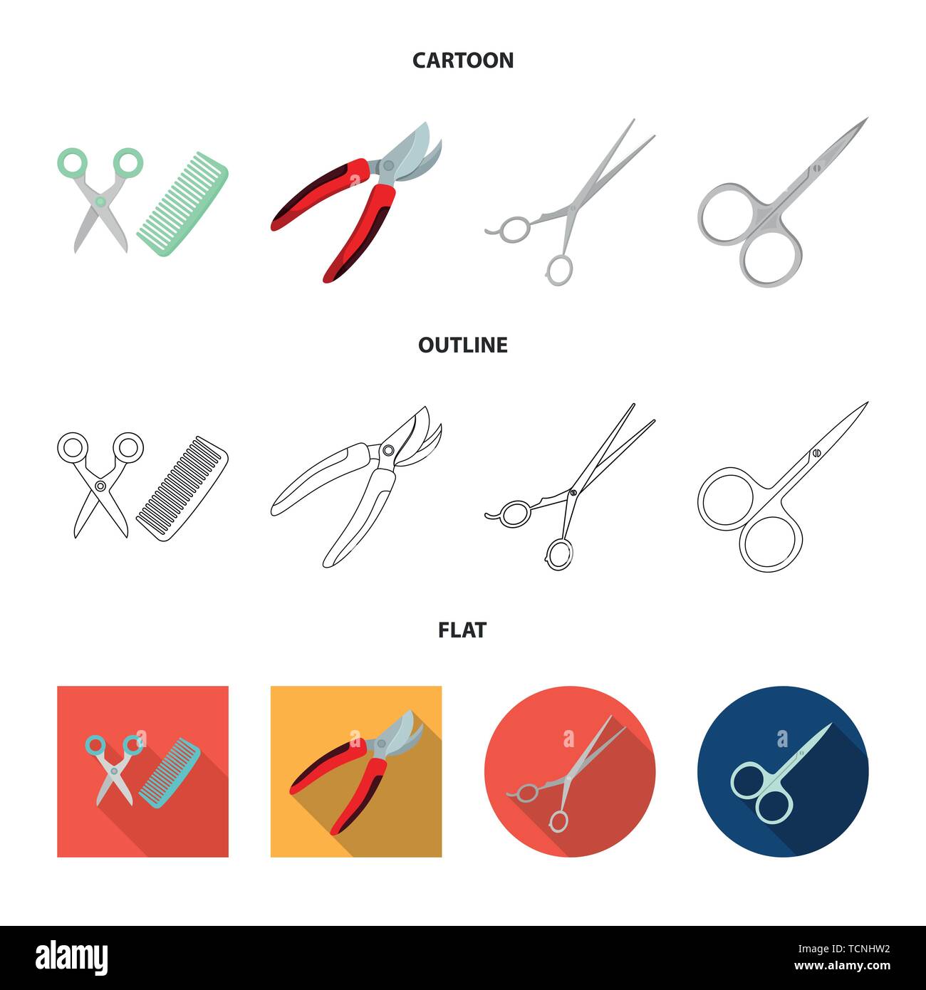 Vector design of scissor and craft symbol. Collection of scissor and ...
