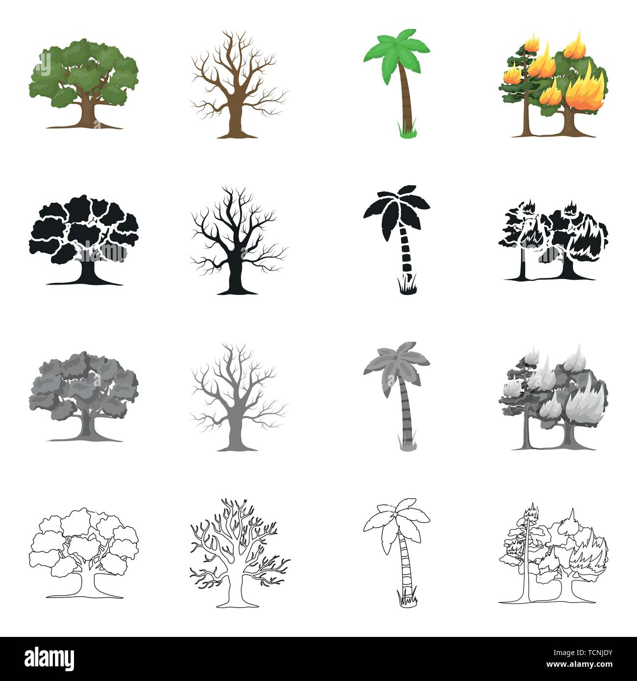 Vector design of tree and forest icon. Set of tree and green stock ...