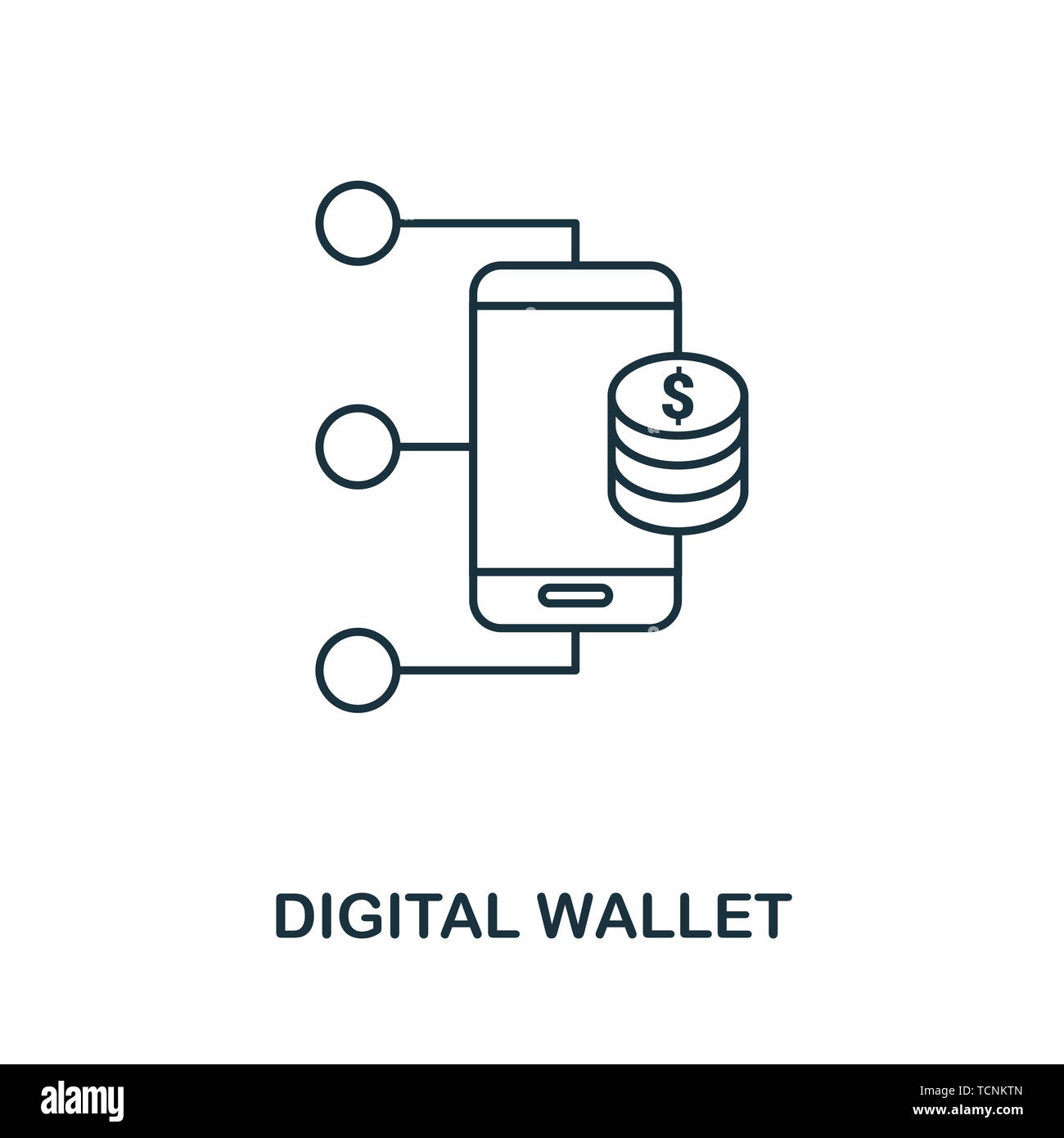 Digital Wallet outline icon. Thin line style icons from personal ...