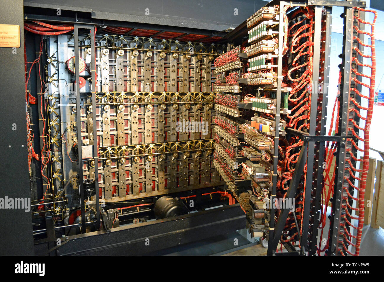 Inside the recreated Bombe machine at Bletchley Park, Milton Keynes, Buckinghamshire, UK Stock Photo