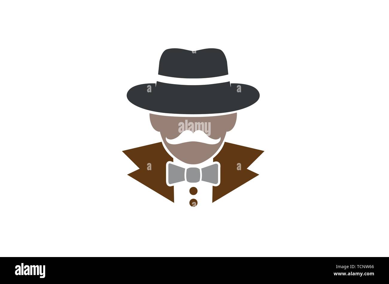 Detective Human Head Logo Symbol Vector Design Illustration Stock Vector